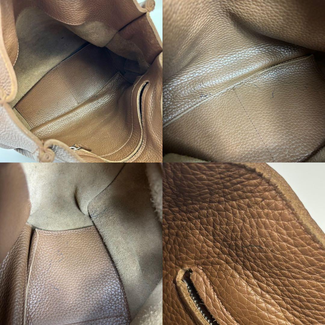 ボッテガヴェネタ イントレチャート トートバッグ　シボ革 シュリンクレザー 茶色