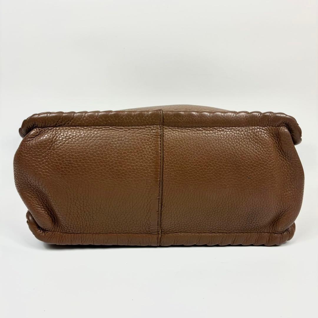 ボッテガヴェネタ イントレチャート トートバッグ　シボ革 シュリンクレザー 茶色