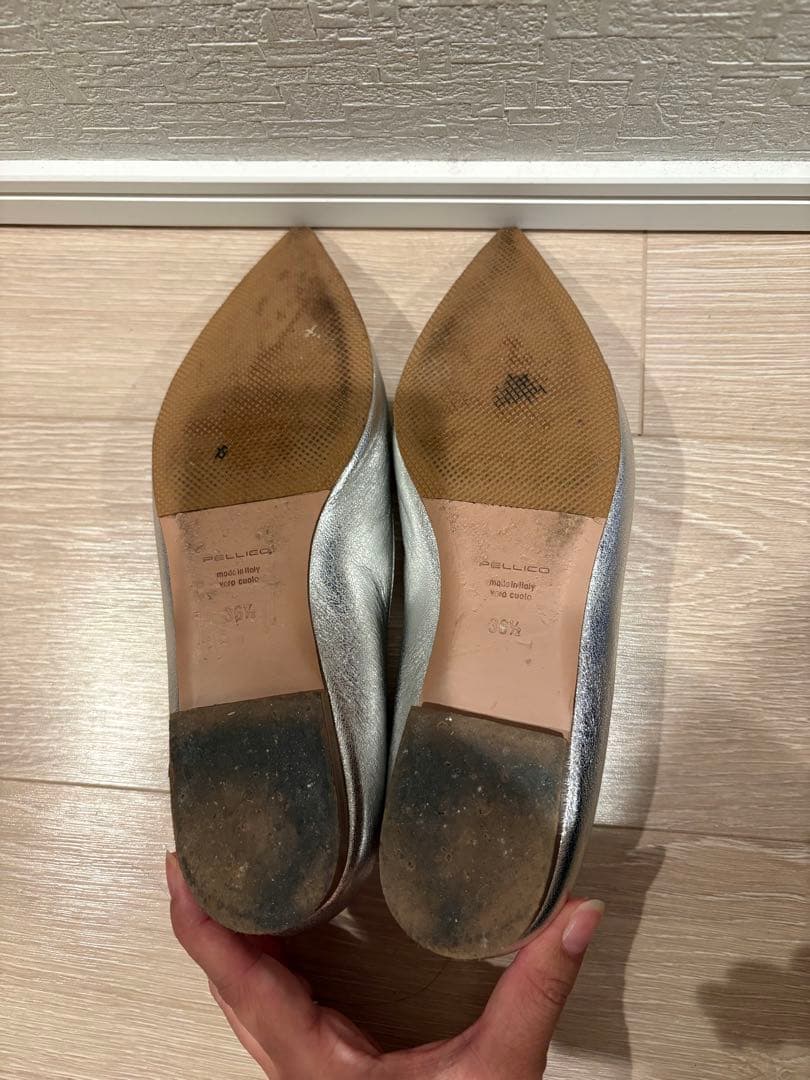PELLICO アネッリ シルバー フラットパンプス 36.5