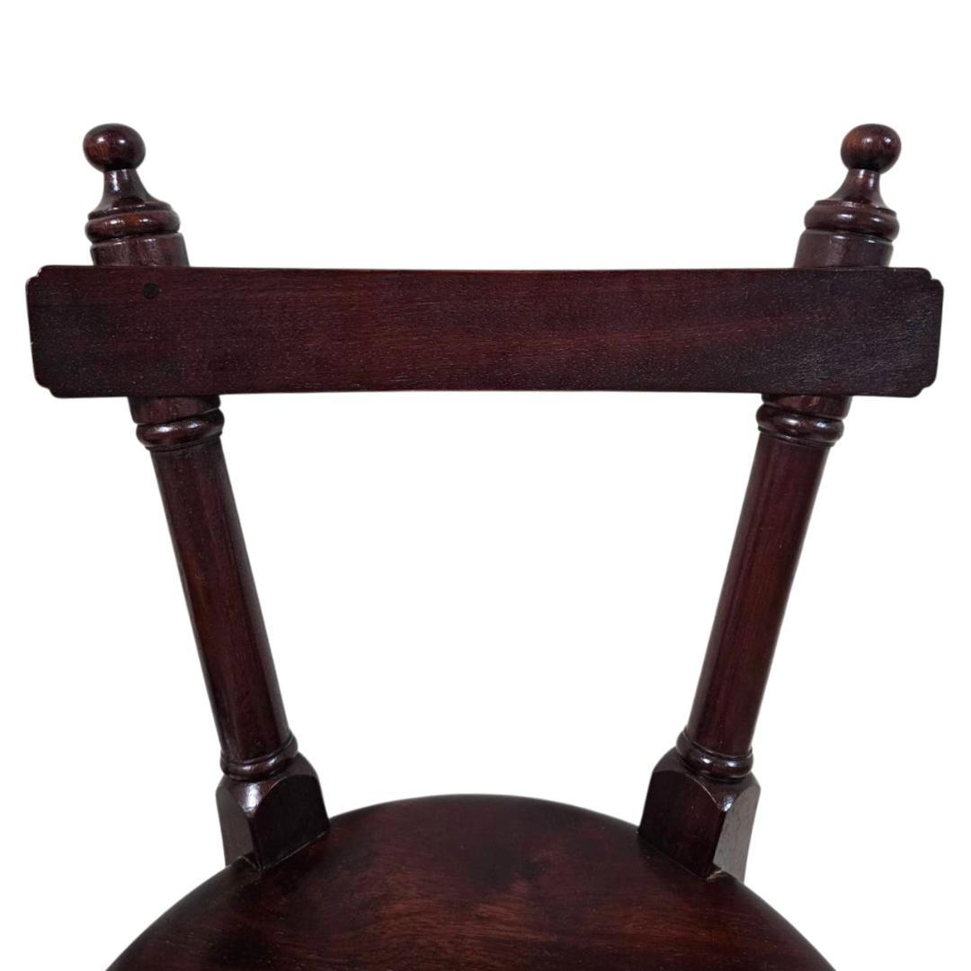 【現状渡し】九州民芸家具 南京小椅子 丸座 2脚セット① ろくろ脚 イス いす