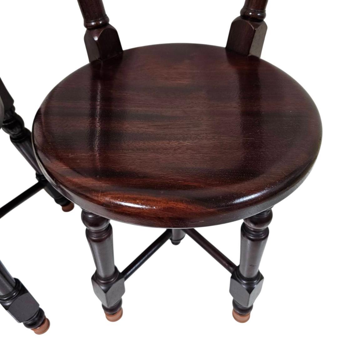 【現状渡し】九州民芸家具 南京小椅子 丸座 2脚セット① ろくろ脚 イス いす