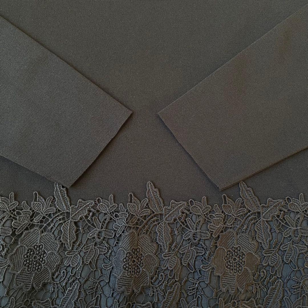 【美品】ビアズリー　カットソー　刺繍レース　カットワーク　プルオーバー　花柄　F