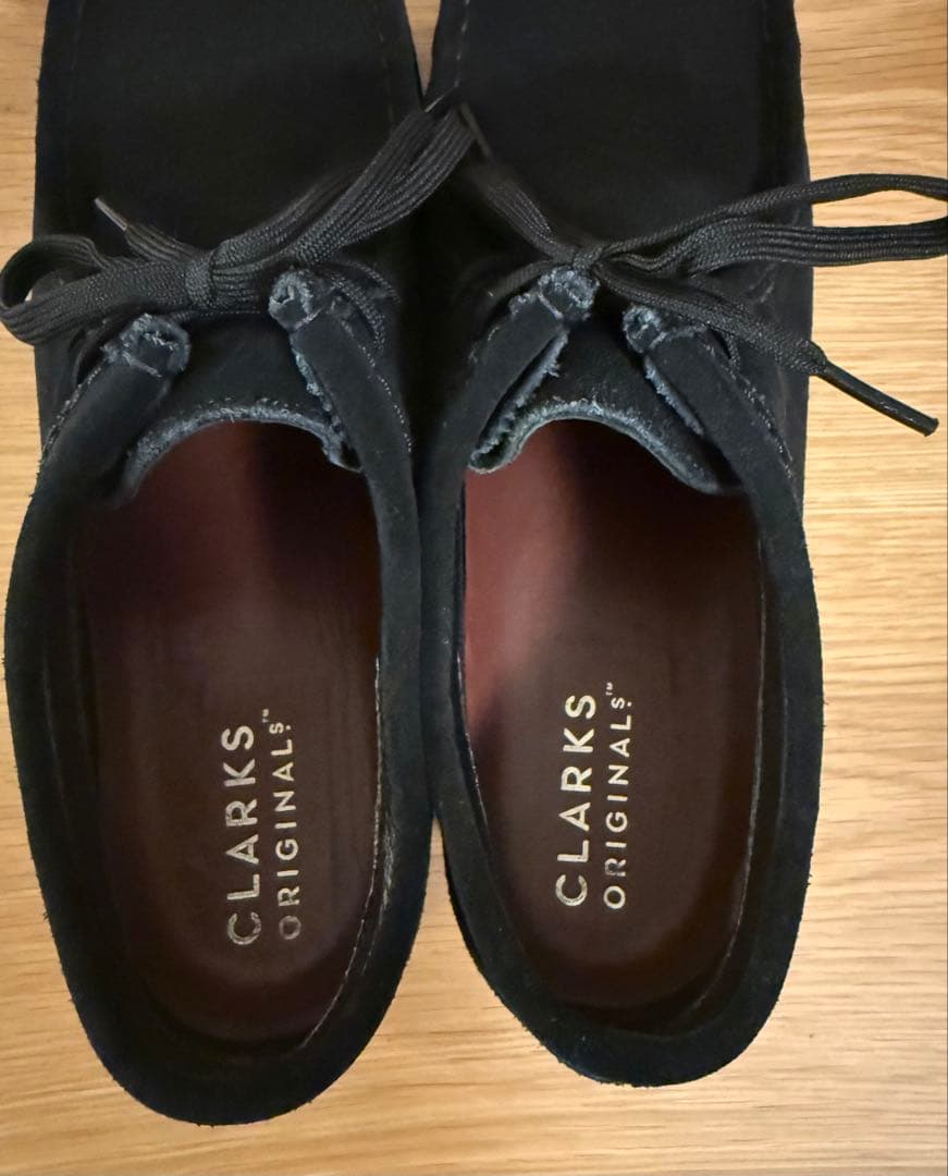 11月まで出品　【美品】クラークス　ワラビー　ブラックスエード　ブーツ