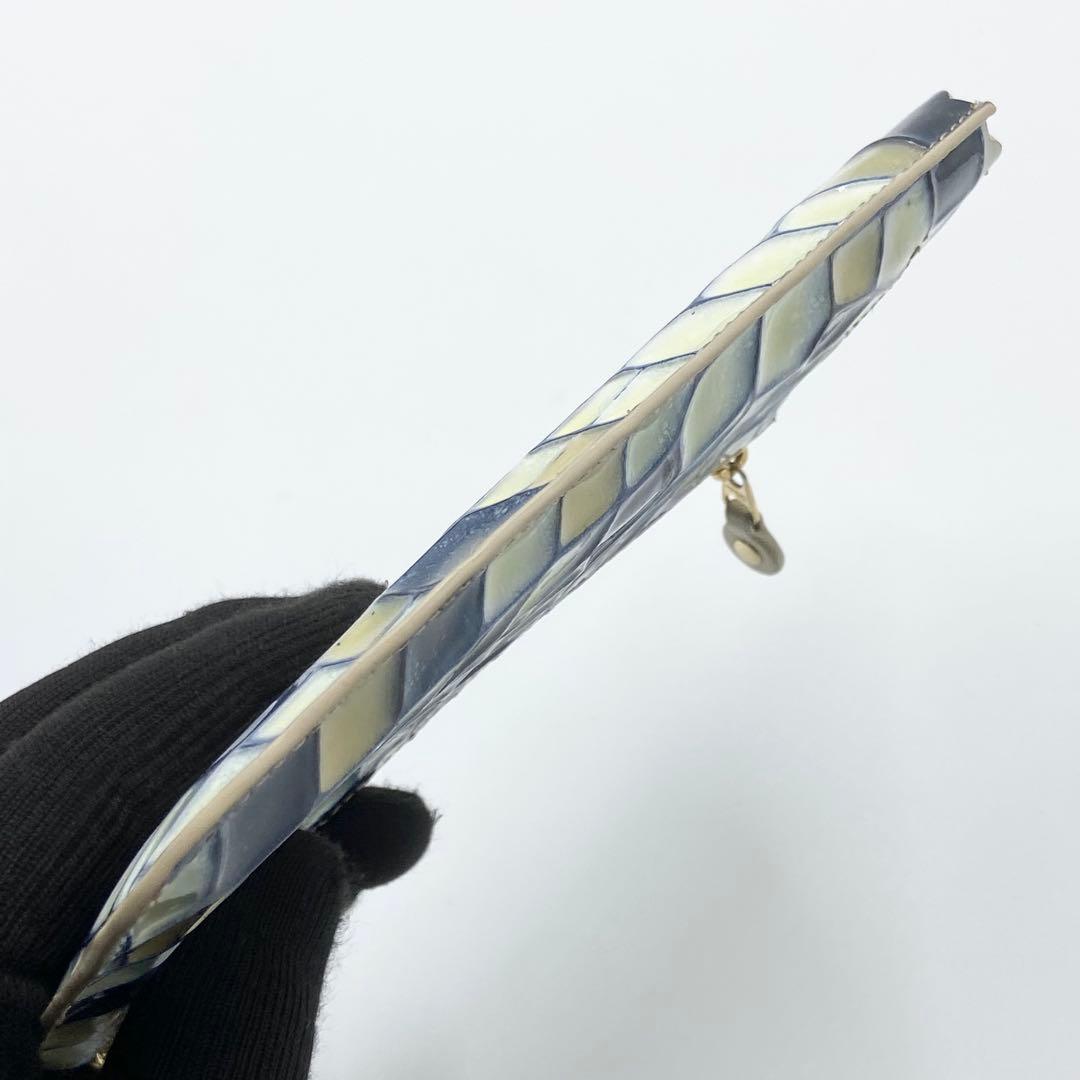 極美品　ATAO スリモ ヴィトロ ブループリズム L字ファスナー 長財布