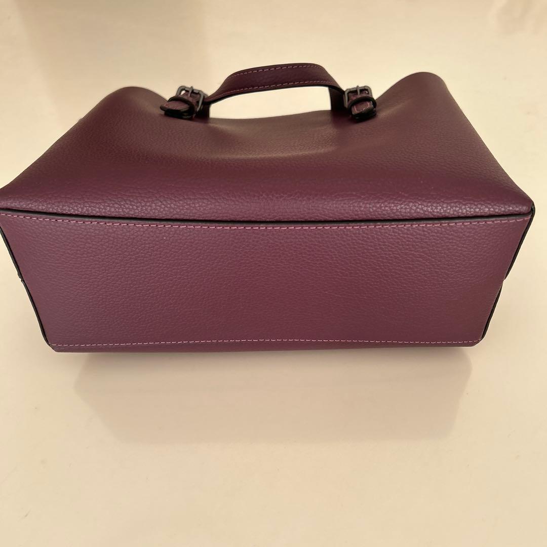 BOBO　　COACH くすみパープル レザー ショルダーバッグ