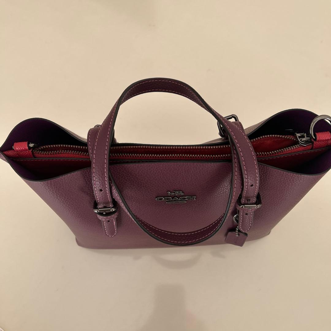BOBO　　COACH くすみパープル レザー ショルダーバッグ