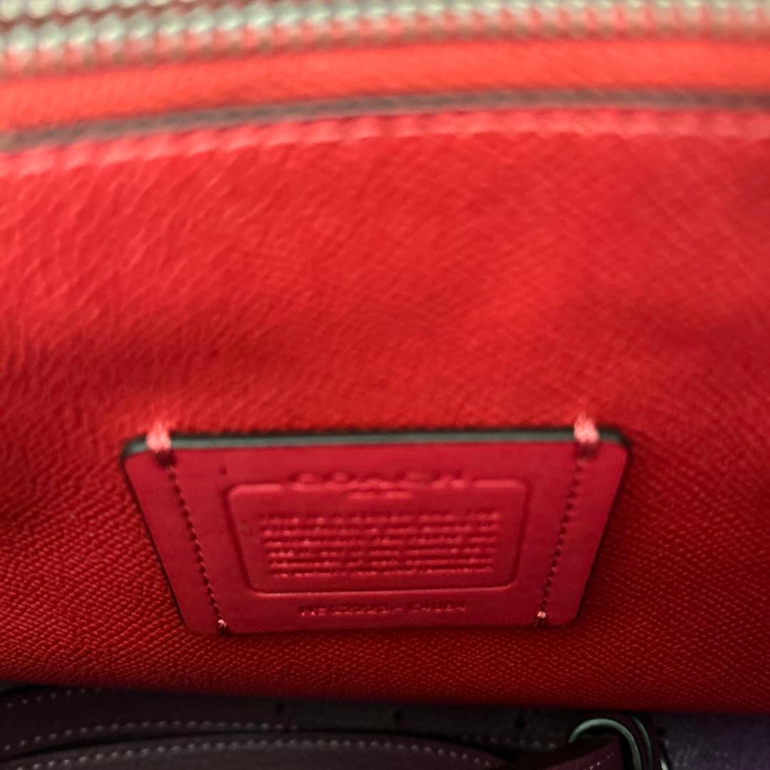 BOBO　　COACH くすみパープル レザー ショルダーバッグ