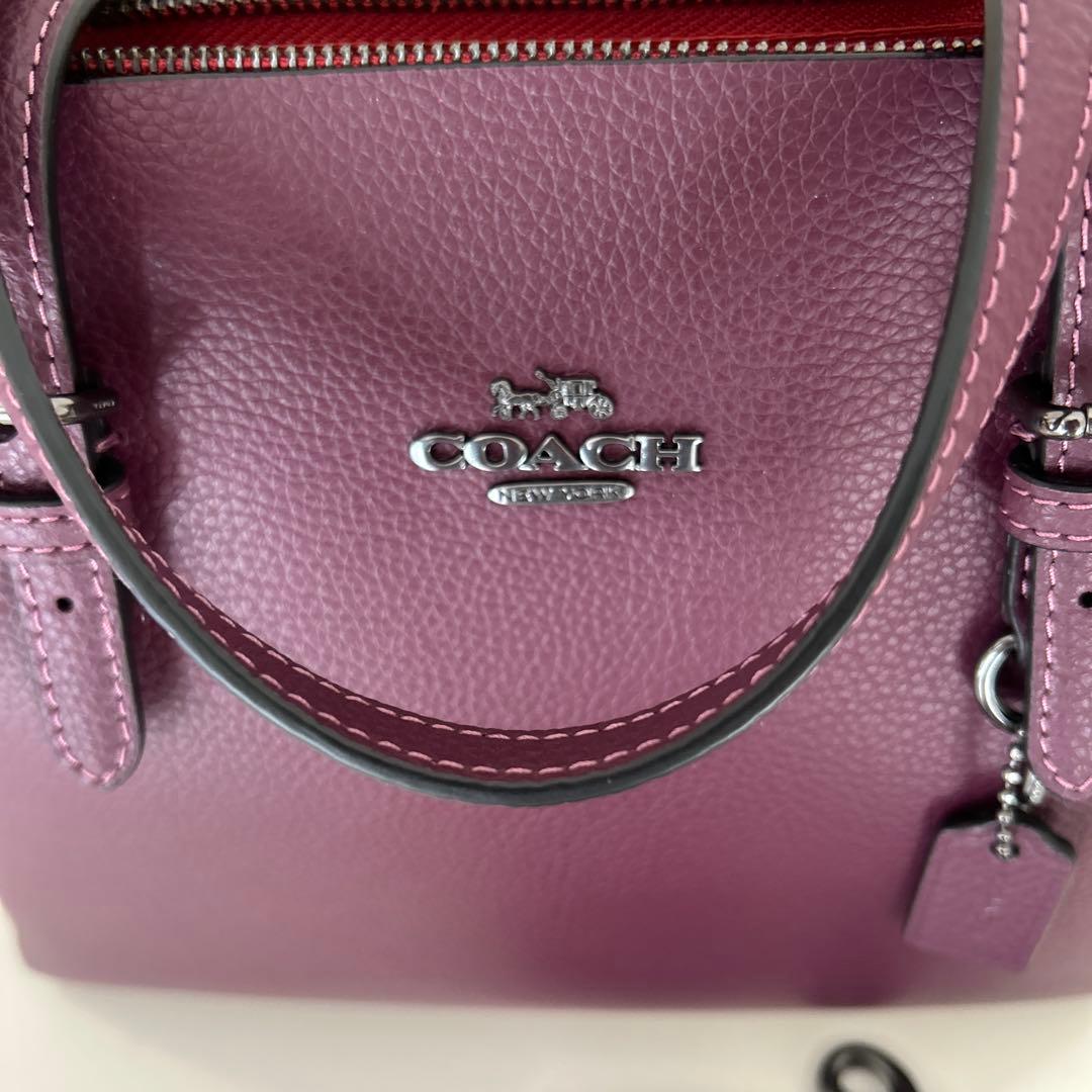 BOBO　　COACH くすみパープル レザー ショルダーバッグ