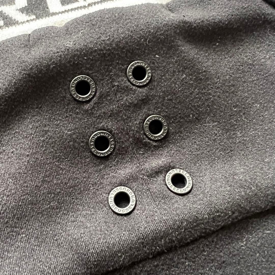 RUSSELUNO ラッセルノ　モックネック　長袖シャツ　メンズ　ロゴ　黒　L