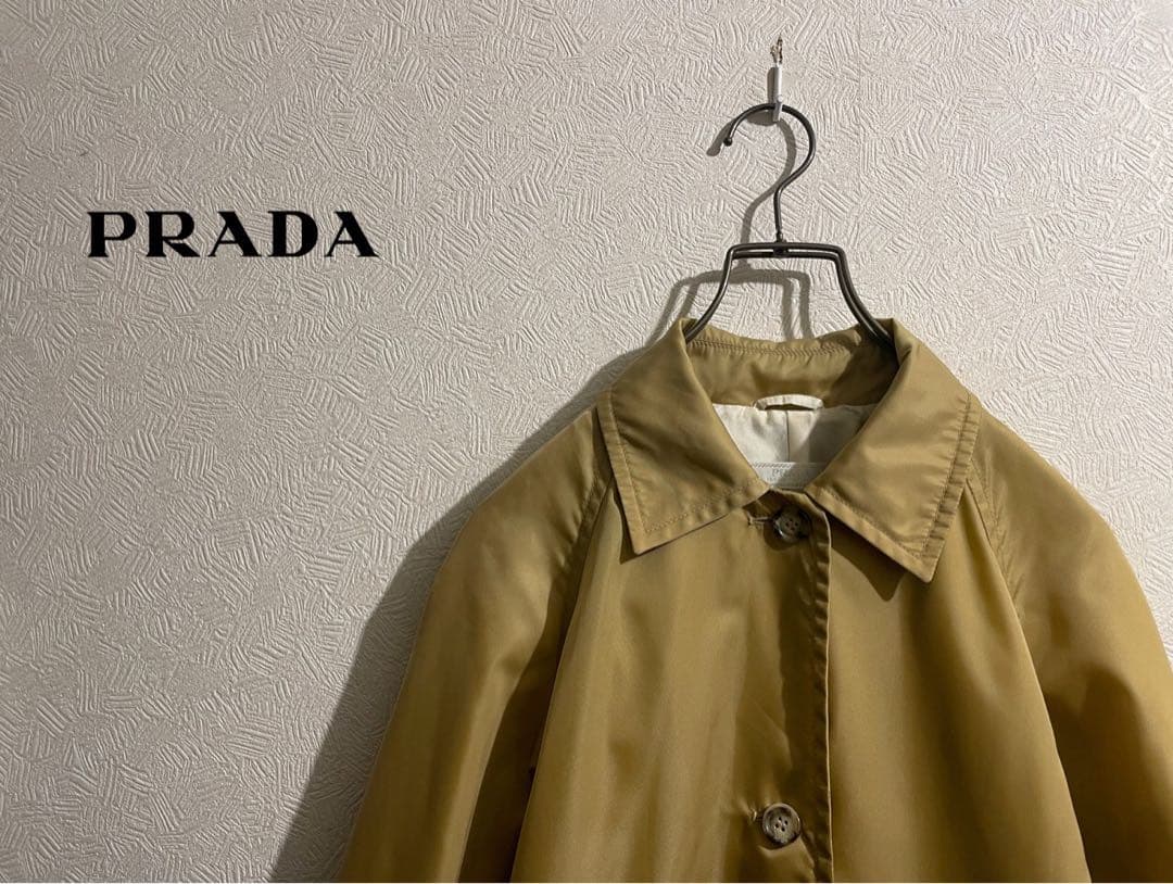 イタリア製 PRADA ナイロン ステンカラー コート / プラダ トレンチ