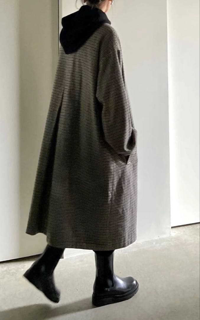 【FASHIRU】wool mix ステンカラーチェックコート