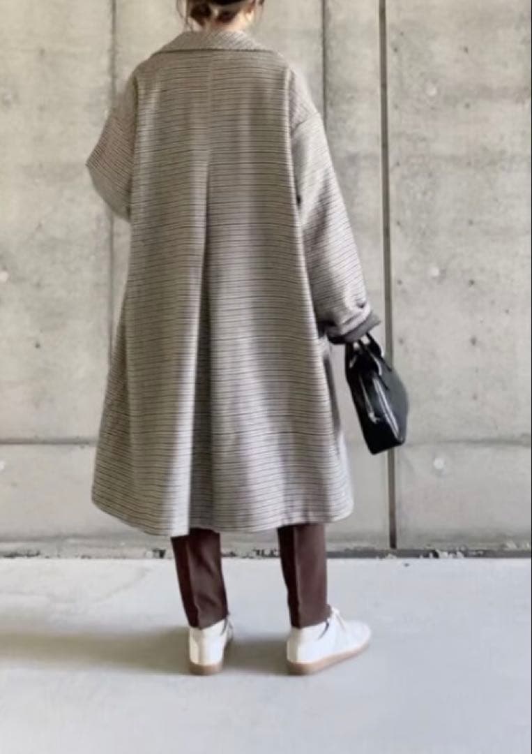 【FASHIRU】wool mix ステンカラーチェックコート
