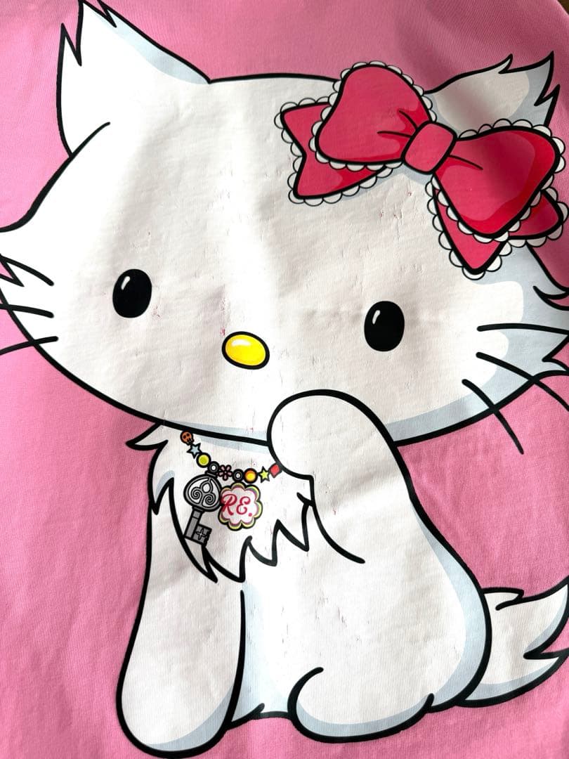 仲里依紗 RE. アールイードット チャーミーキティロングTシャツ(ピンク)