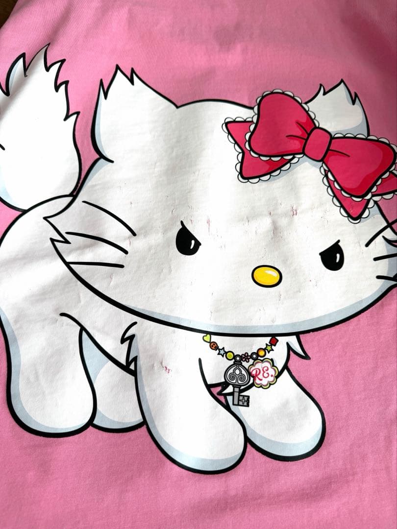 仲里依紗 RE. アールイードット チャーミーキティロングTシャツ(ピンク)