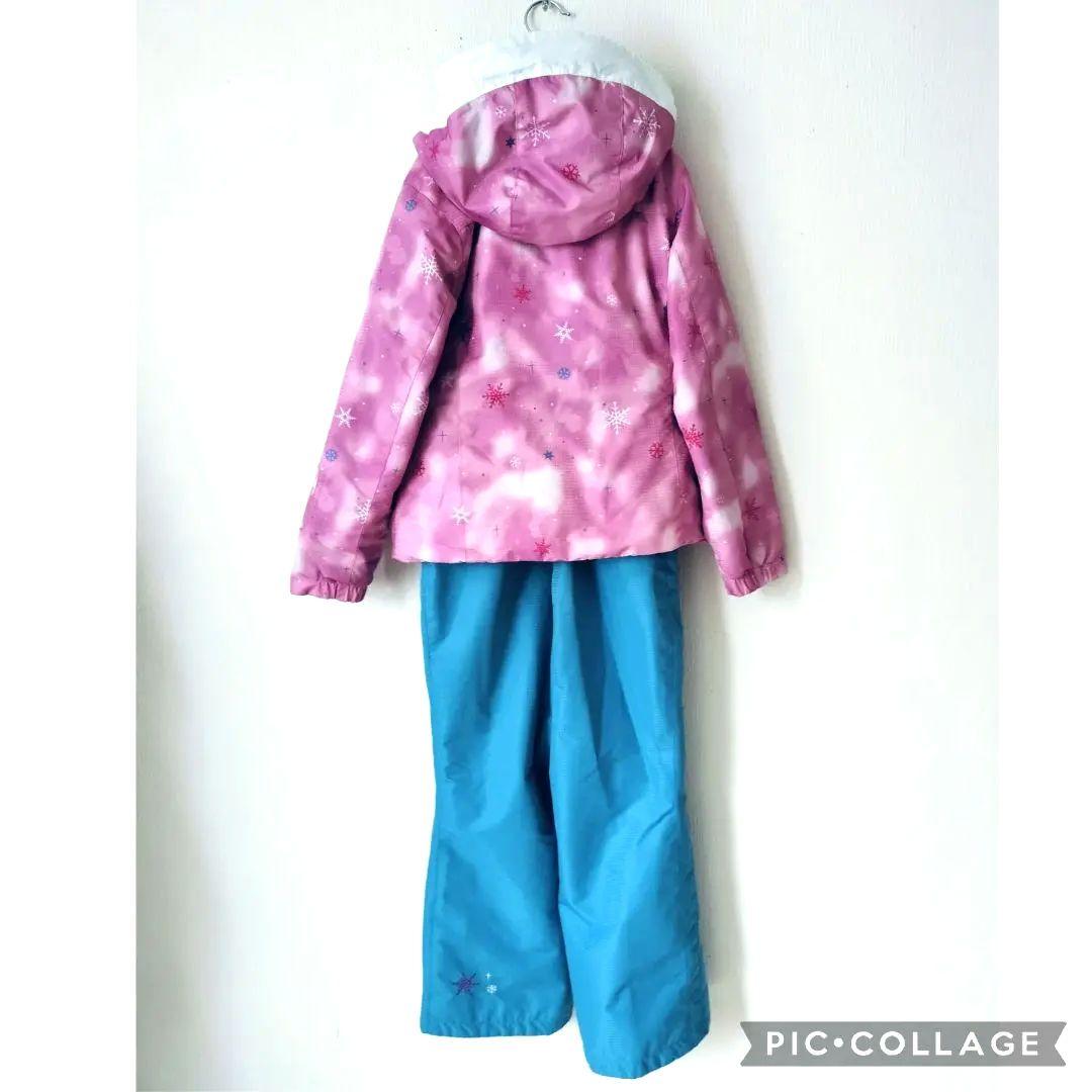 【美品】Phenix スキーウェア 130　ガールズ　ぼかしピンク×ブルー 結晶