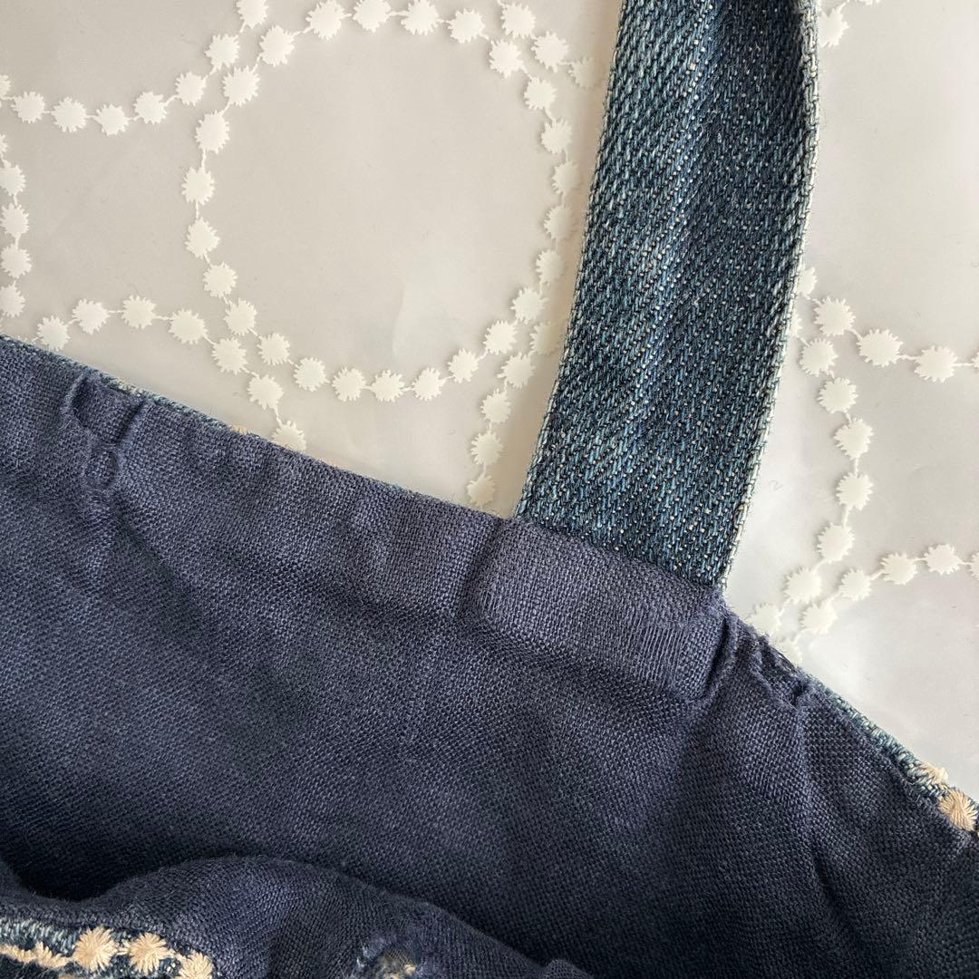 ミナペルホネン デニムタンバリン　縦長トート　beams別注　難あり