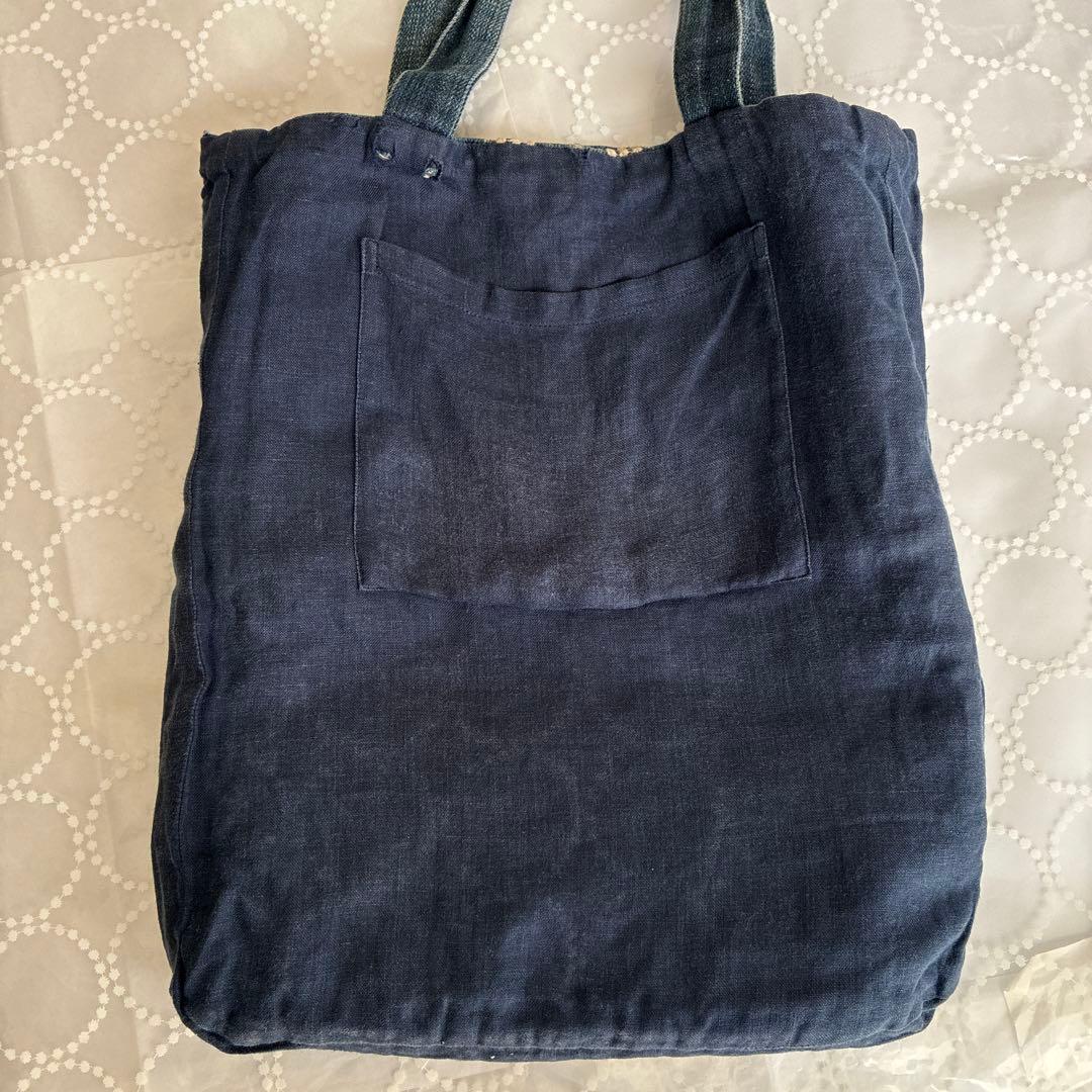 ミナペルホネン デニムタンバリン　縦長トート　beams別注　難あり