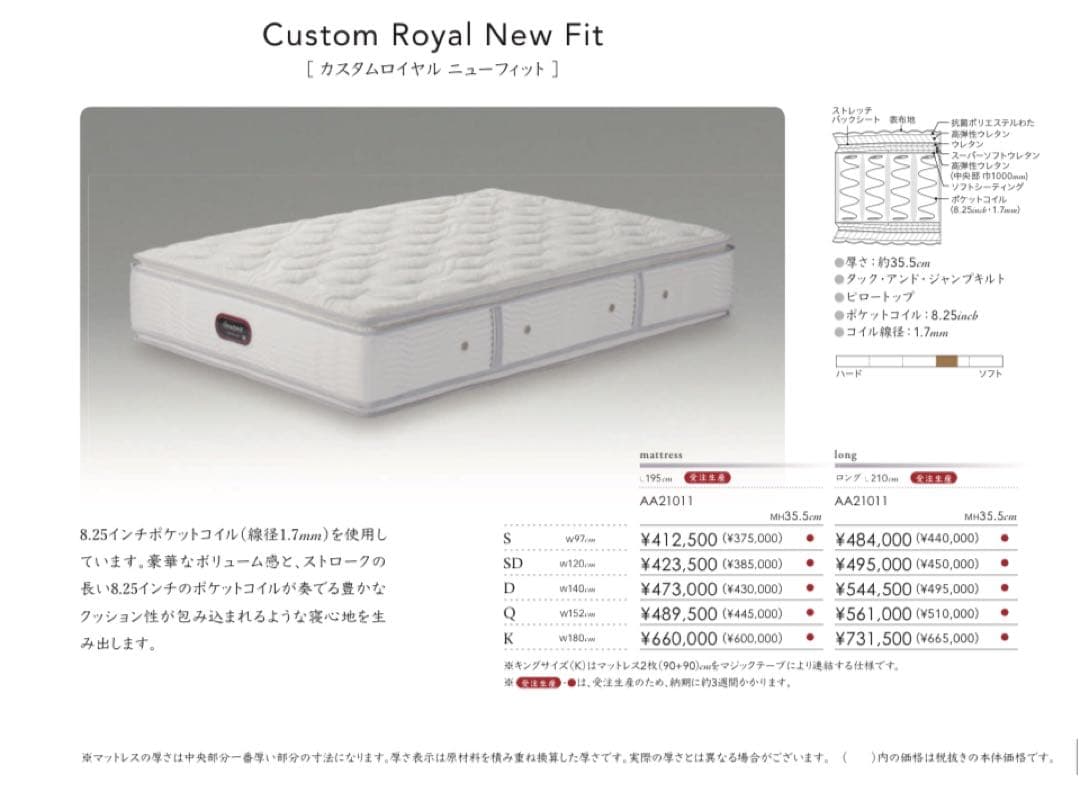 (引越しのため5/10まで掲載)シモンズ マットレス カスタムロイヤル