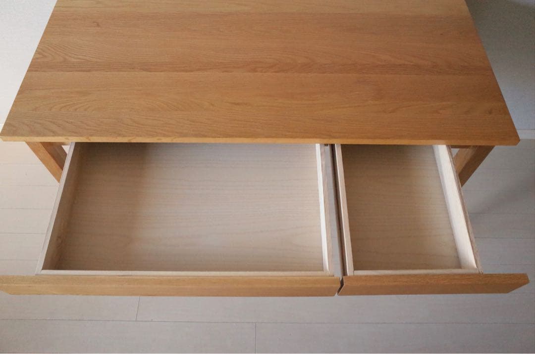 無印良品　オーク　無垢材デスク　木製 机 引き出し付き 作業台　北欧　完売品