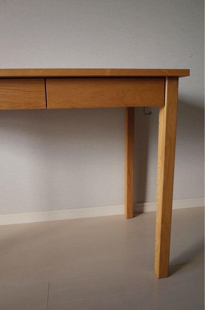 無印良品　オーク　無垢材デスク　木製 机 引き出し付き 作業台　北欧　完売品