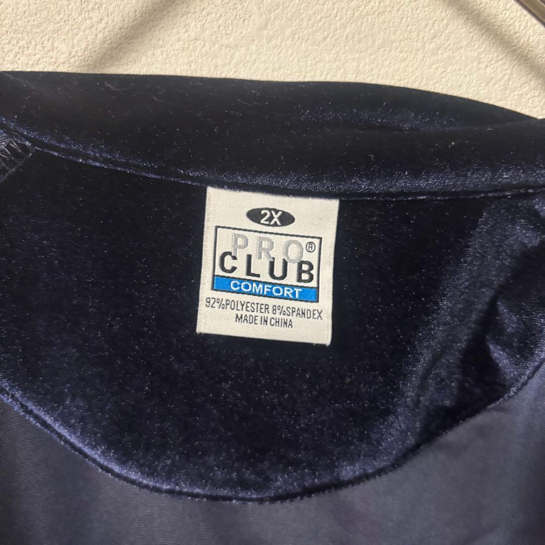 美品✨プロクラブ　ベロア　セットアップ　ジャージ　ネイビー　2X ベルベット