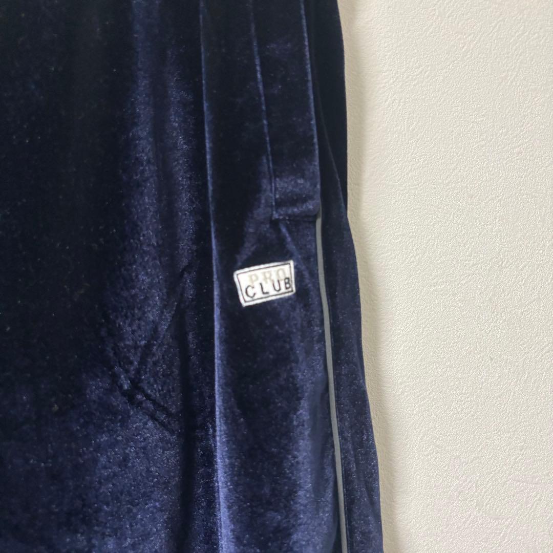 美品✨プロクラブ　ベロア　セットアップ　ジャージ　ネイビー　2X ベルベット