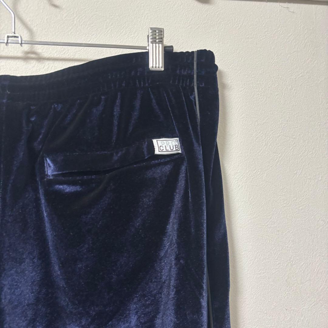 美品✨プロクラブ　ベロア　セットアップ　ジャージ　ネイビー　2X ベルベット