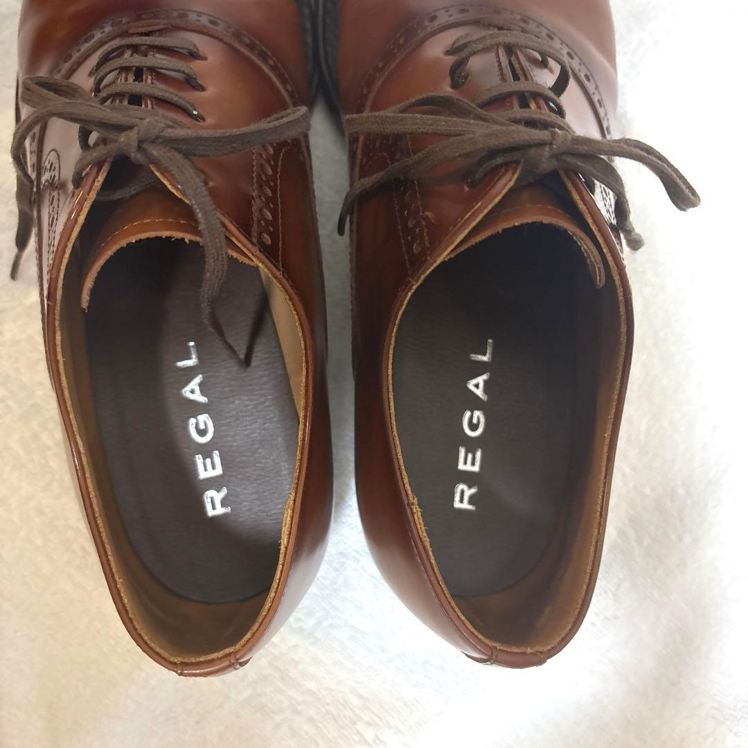 かか【美品】25cm リーガル　茶色ビジネスシューズ　122R REGAL