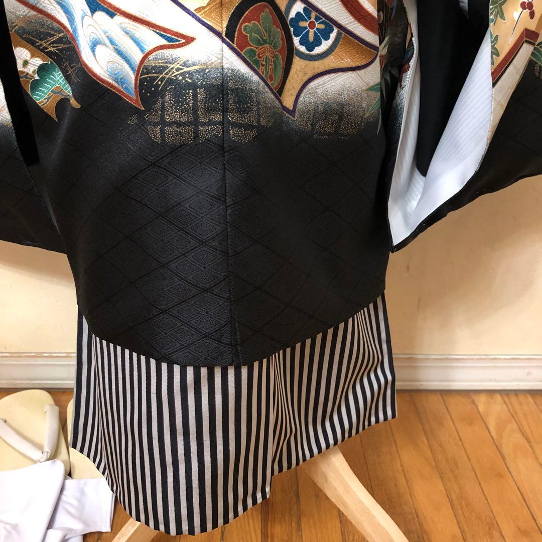 七五三 五歳‼️豪華絢爛新品完全フルセット‼️着物羽織り鷹金彩金箔‼️お家から揃える無