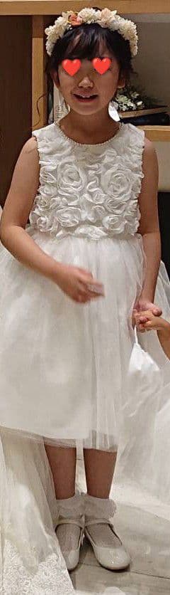 ひ*ろ様 美品★DRESCCO★結婚式ドレス130、シューズ22cm、花かんむり