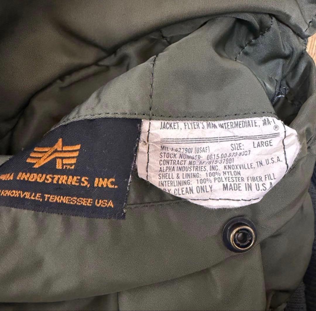 【90's アメリカ製】ALPHA INDUSTRIES MA-1 L