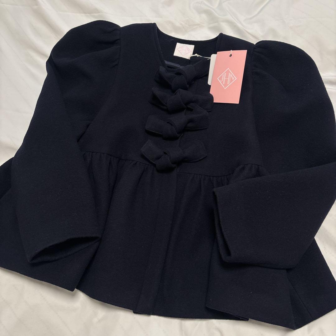 【新品未使用品】jnheartsジェイエヌハーツ リボンコート 38 ネイビー