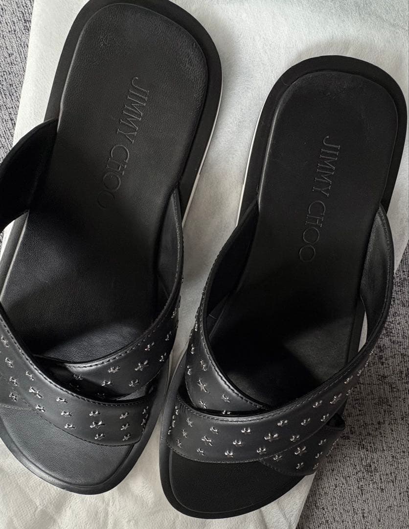 JIMMYCHOO スタースタッズ メンズサンダル 本革