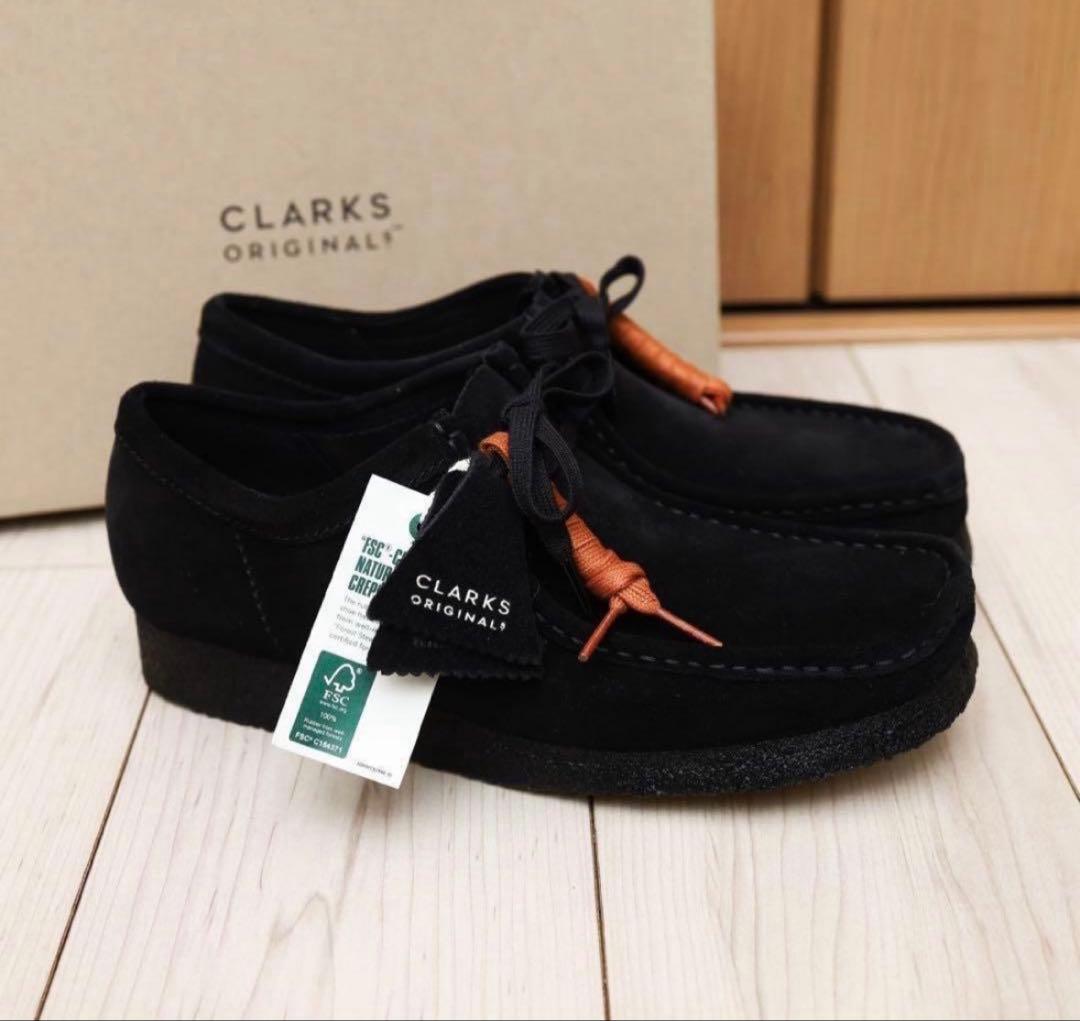 クラークス wallabee BLACK クロ26cm UK7.5