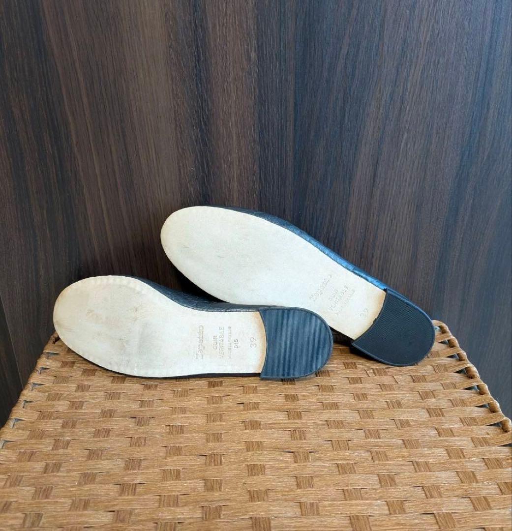 【美品】repetto レペット サンドリオン フラットシューズ 黒 39　型押