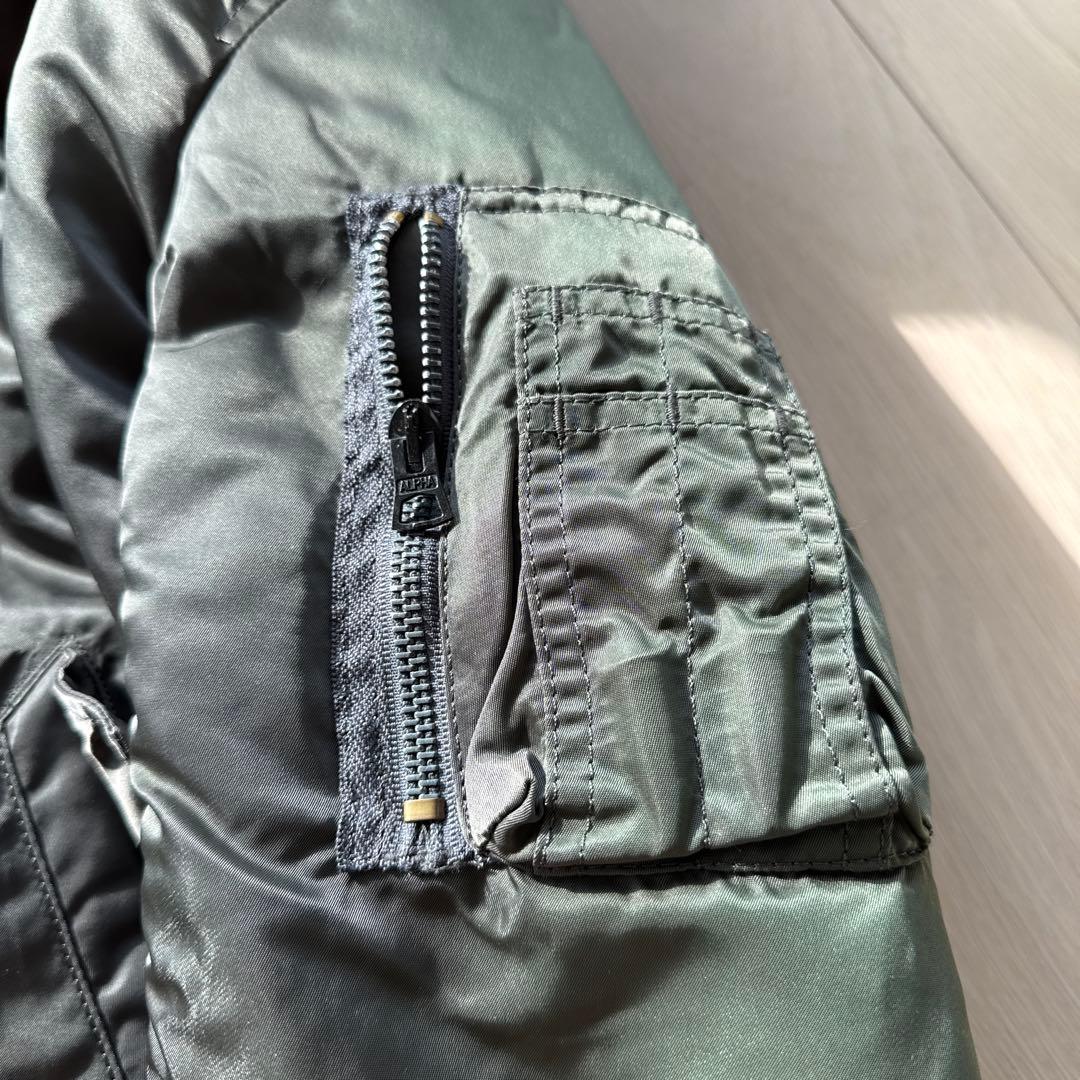 アルファインダストリーズ　オリーブグリーン MA-1 フライトジャケット L