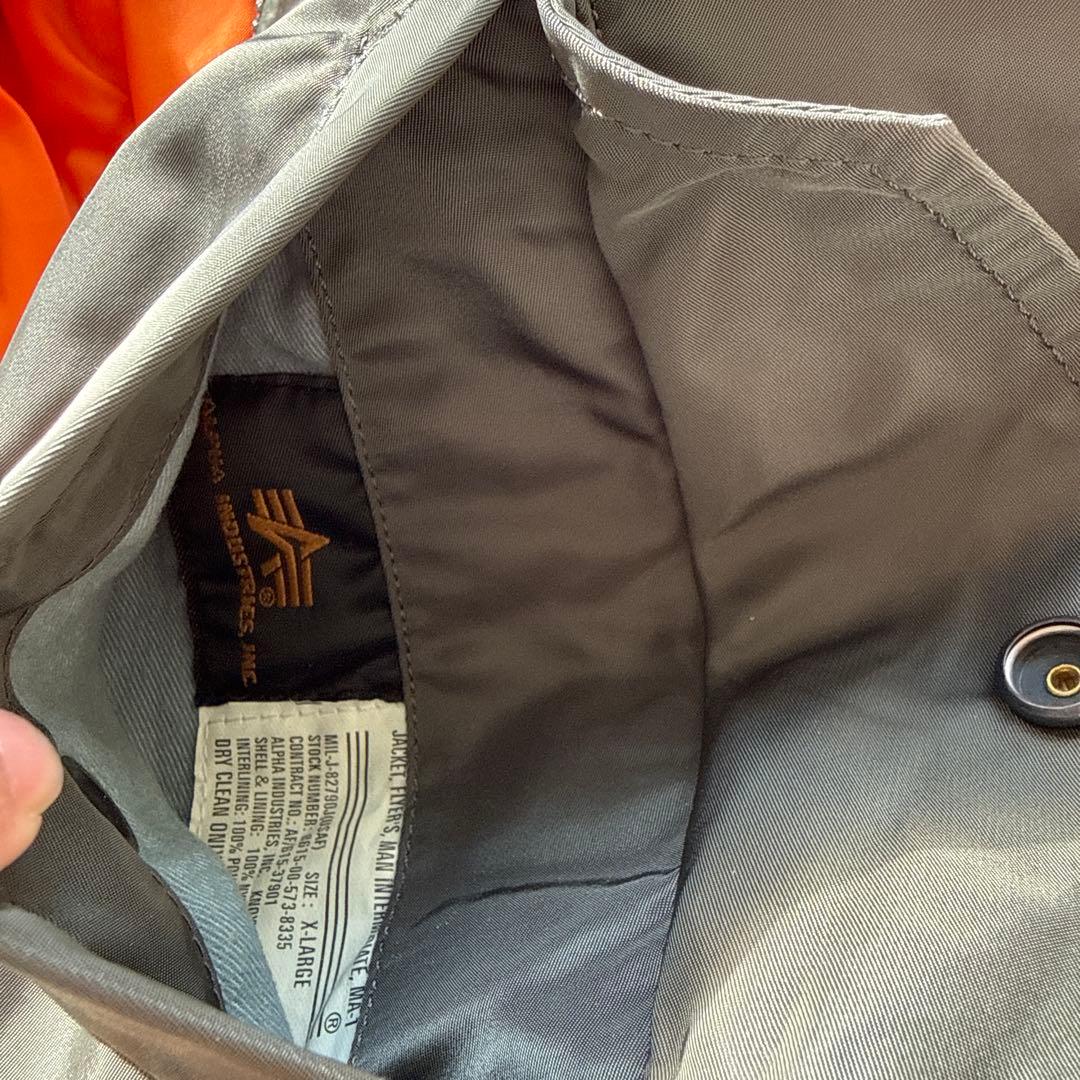 アルファインダストリーズ　オリーブグリーン MA-1 フライトジャケット L