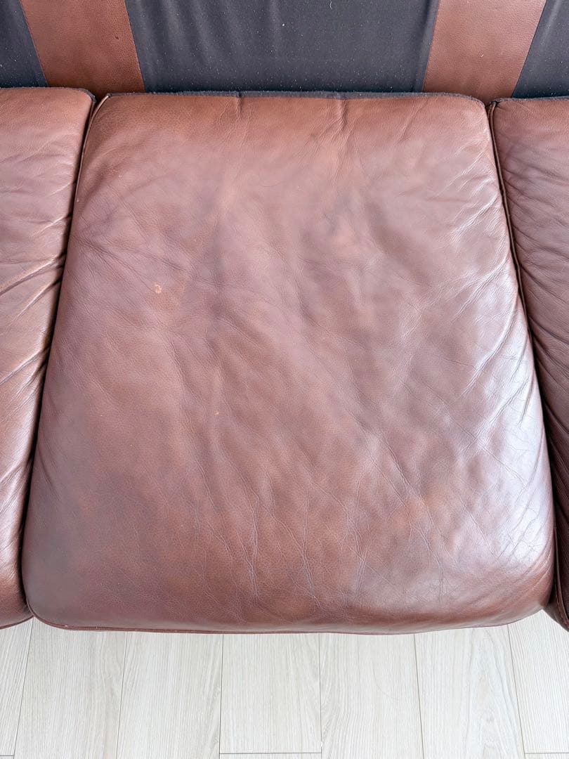 【廃盤】送料込み⭐︎unico MOLN レザーソファ3人掛け ダークブラウン