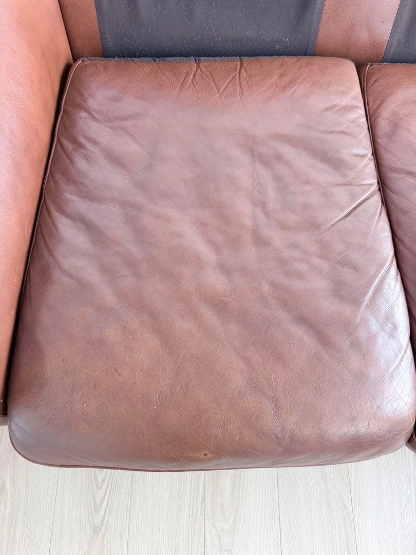 【廃盤】送料込み⭐︎unico MOLN レザーソファ3人掛け ダークブラウン