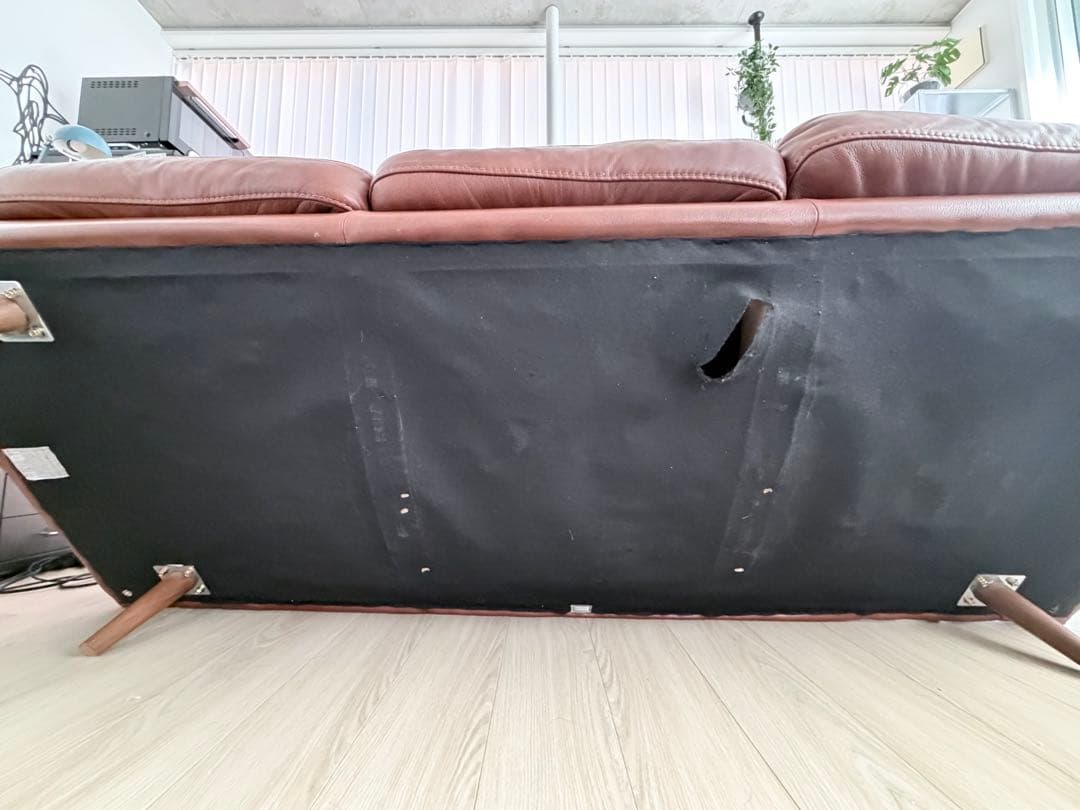 【廃盤】送料込み⭐︎unico MOLN レザーソファ3人掛け ダークブラウン