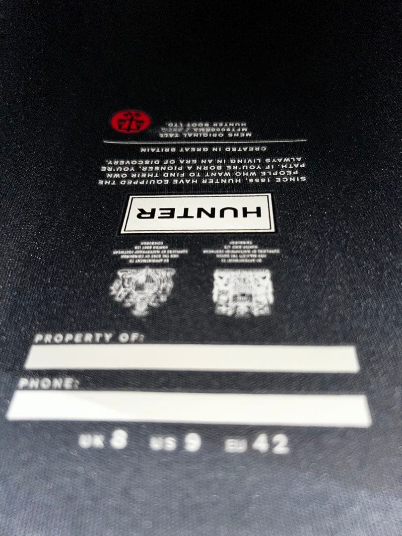 新品未使用 HUNTER メンズ レインブーツ　ネイビー　ロングブーツ UK8