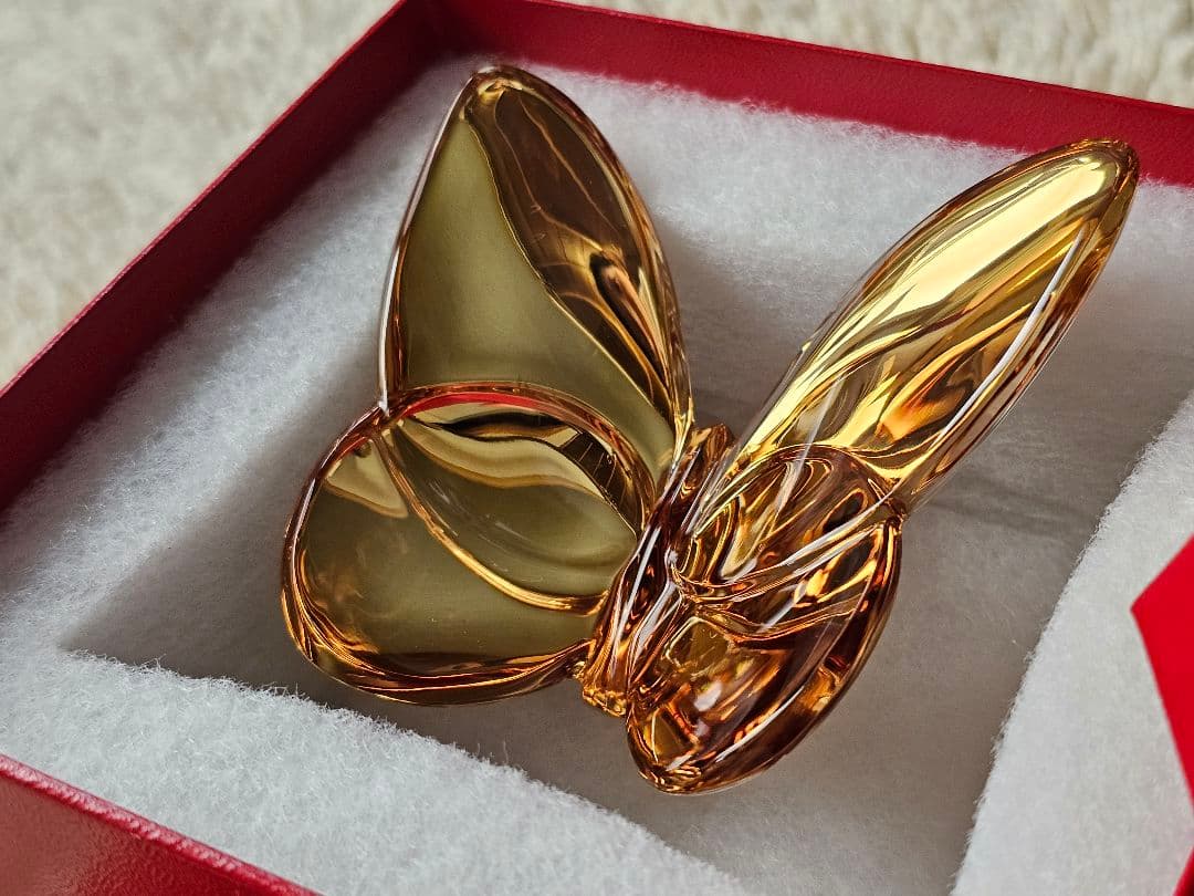 新品 Baccarat クリスタル ラッキーバタフライ GOLD パピヨン