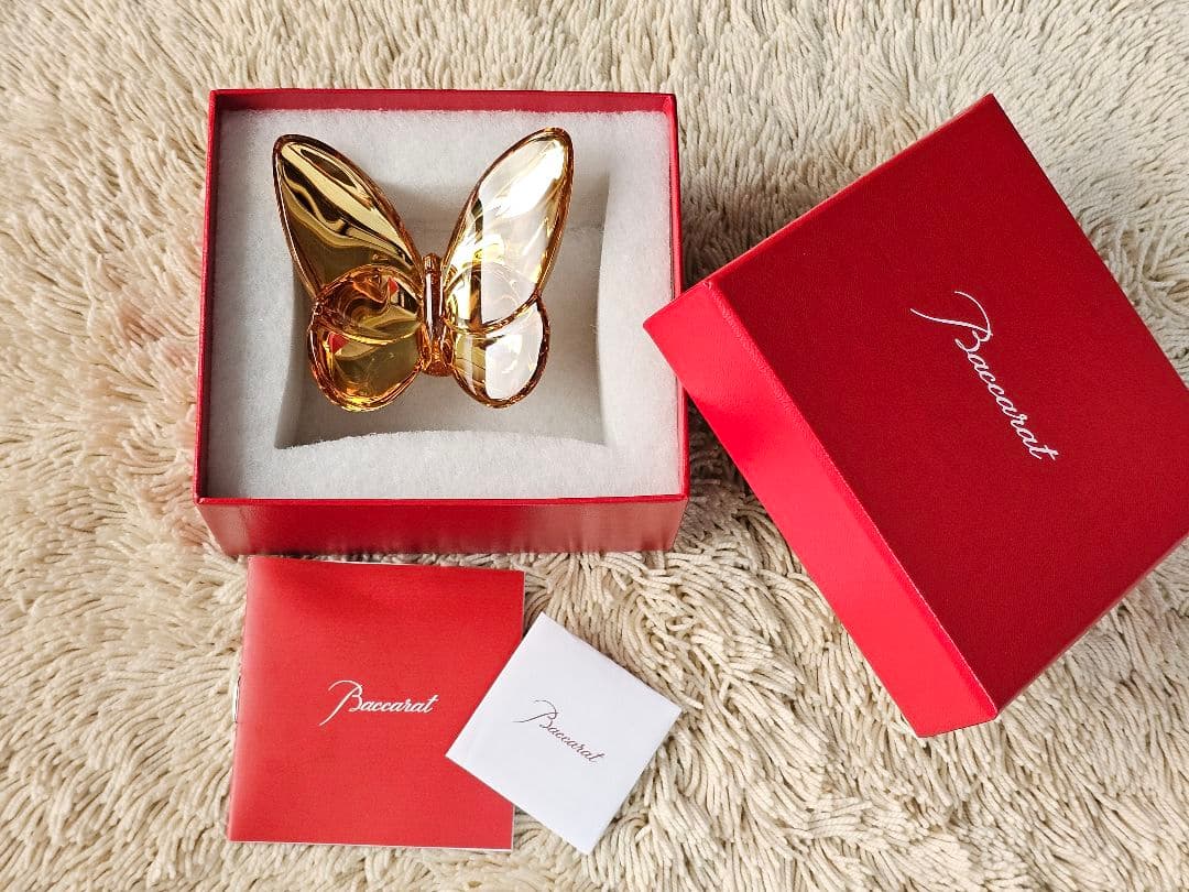 新品 Baccarat クリスタル ラッキーバタフライ GOLD パピヨン