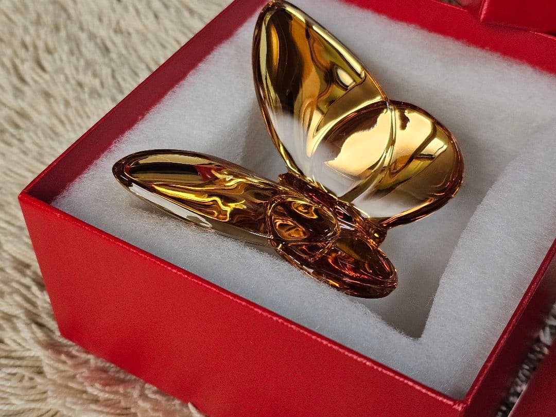 新品 Baccarat クリスタル ラッキーバタフライ GOLD パピヨン
