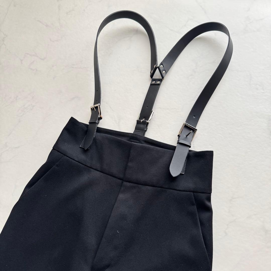 極美品✨H BEATY&YOUTH ハイウエスト サスペンダーパンツ S