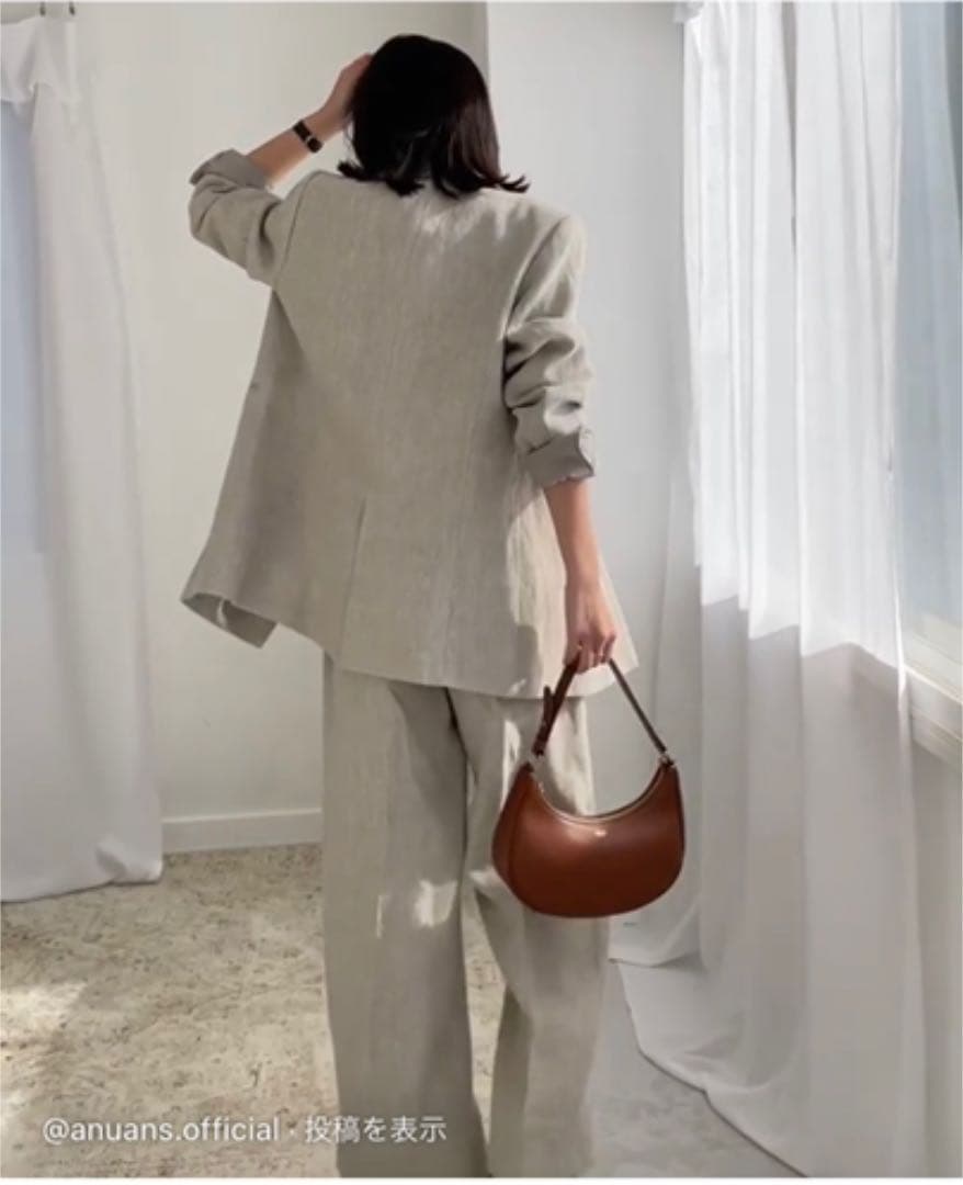 値下げ‼️新品未開封：即完売　アニュアンス　リネンワイドパンツ　S