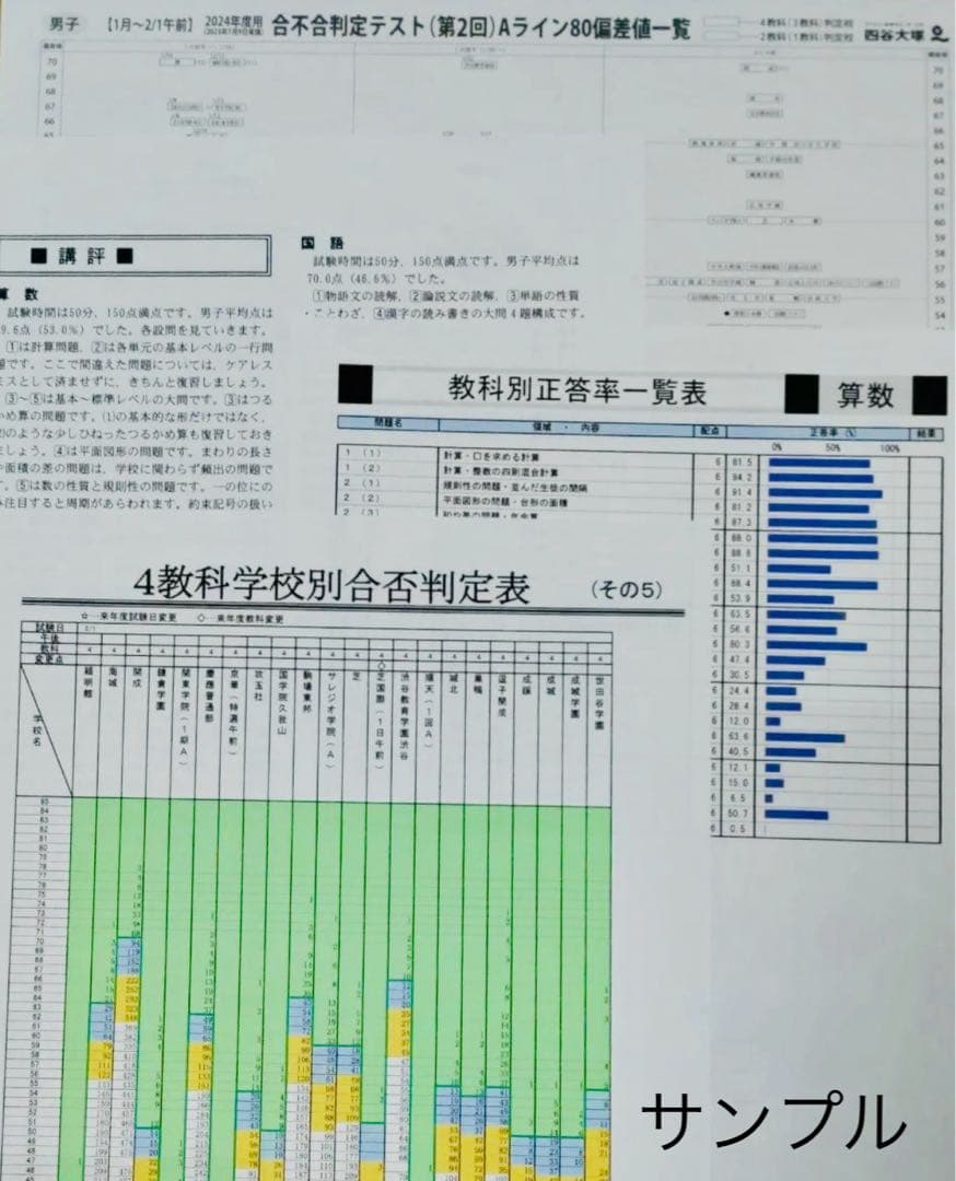 女子　四谷大塚　6年　３年度分　組分け・合不合判定テストセット　最新含　早稲アカ