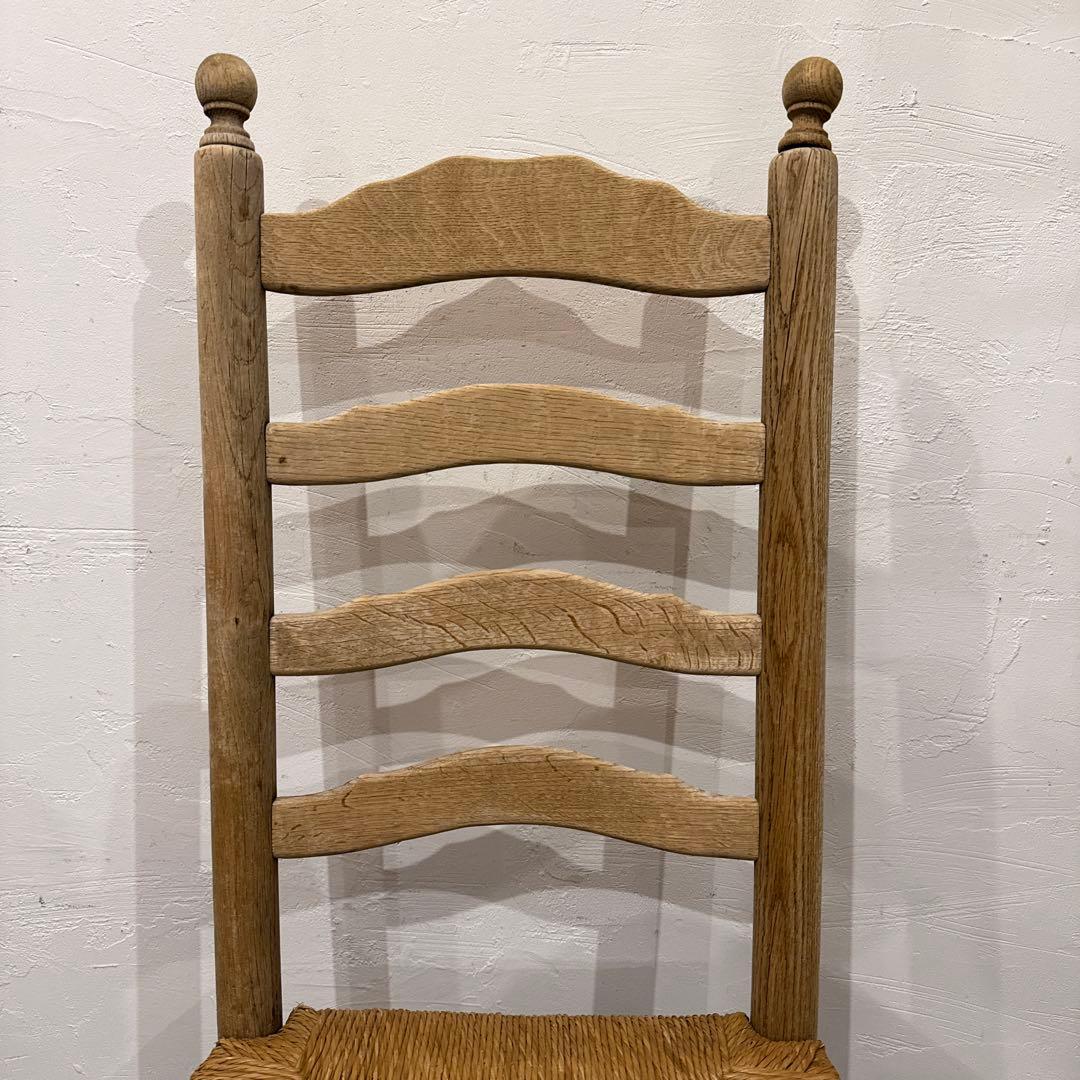 年末年始saleヴィンテージ ダイニングチェア　カフェチェア　藁座面　剥離　4