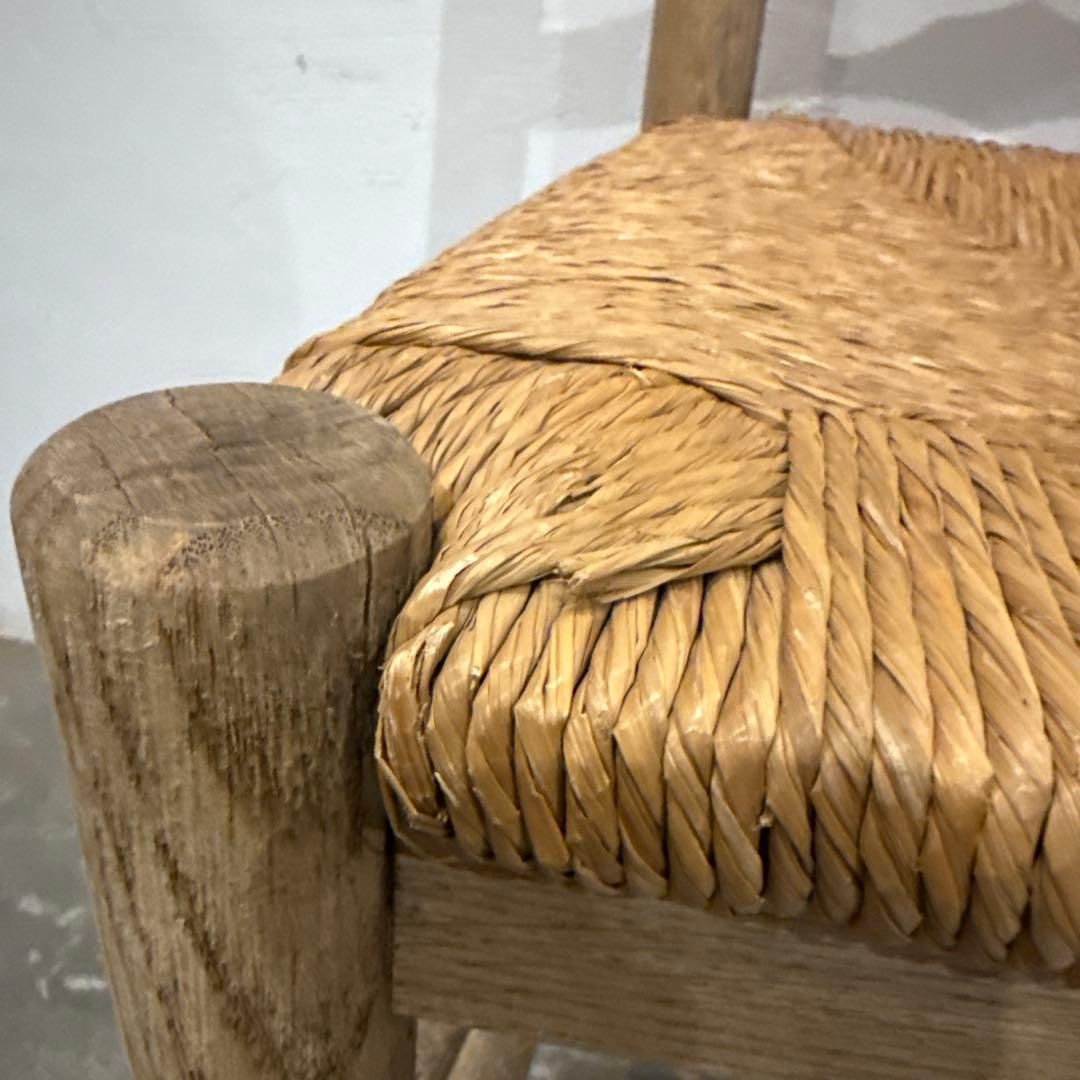 年末年始saleヴィンテージ ダイニングチェア　カフェチェア　藁座面　剥離　4