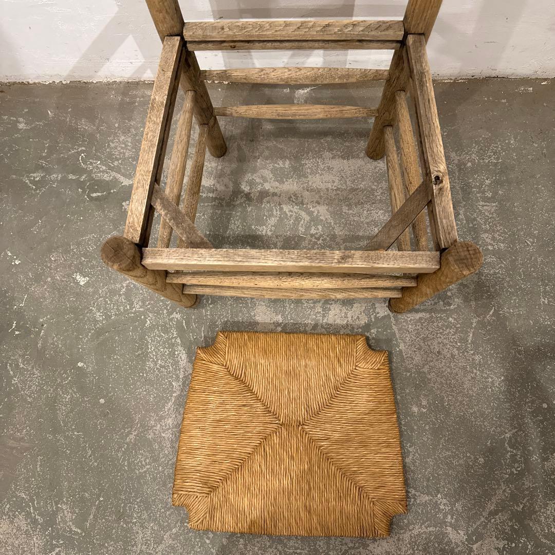 年末年始saleヴィンテージ ダイニングチェア　カフェチェア　藁座面　剥離　4